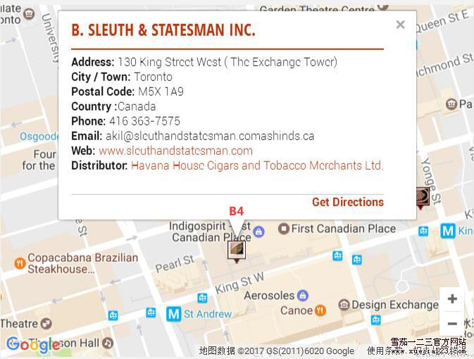 哈瓦那之家LCDH地图-加拿大多伦多 B.SLEUTH&STATESMAN INC.